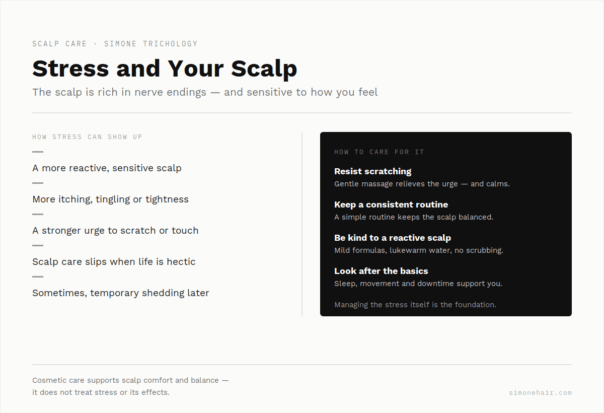 How stress affects the scalp and how to care for it — SIMONE TRICHOLOGY
